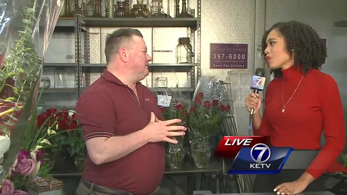 Lauren Scott stops by Piccolo's Florist for Valentine's Day preparation