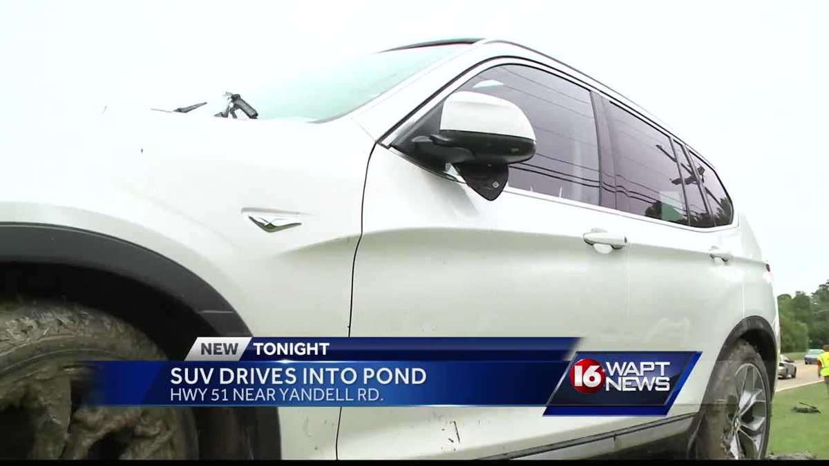 Driver crashes into pond