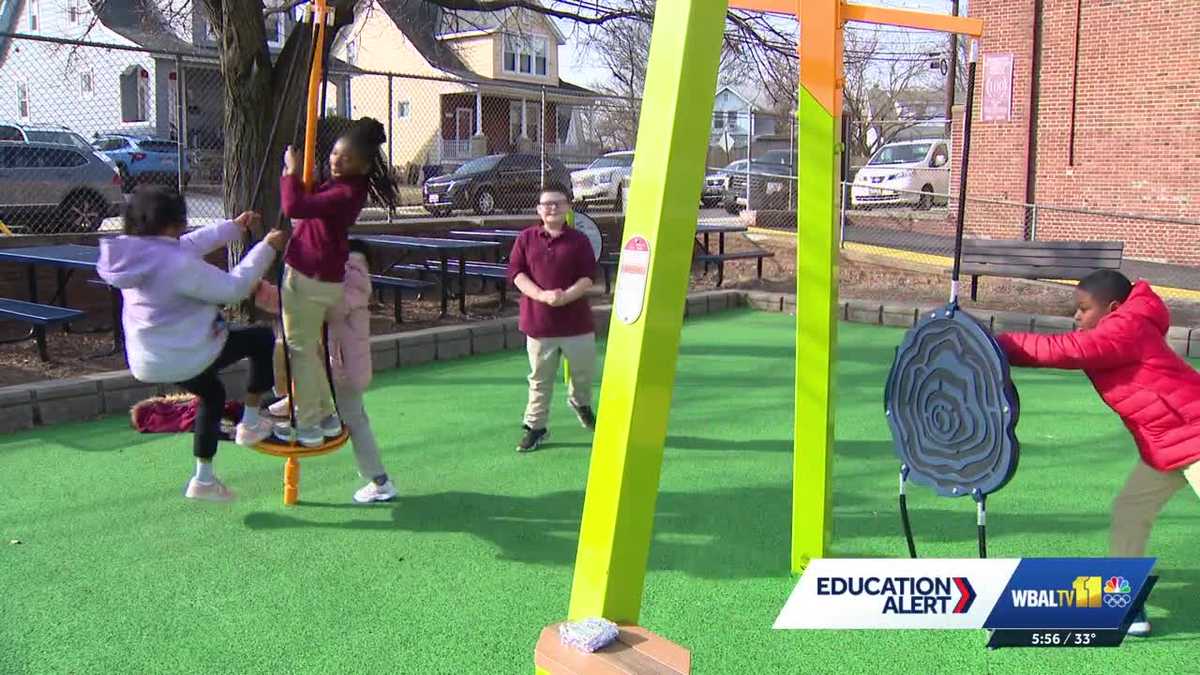 Northeast Baltimore school cuts ribbon on new playground