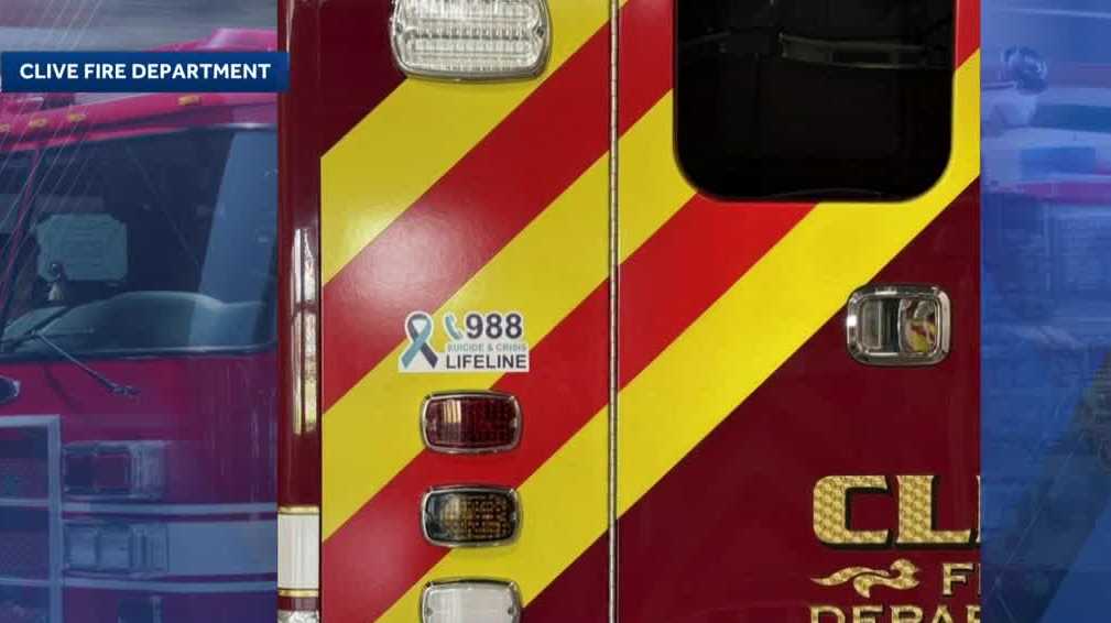 Clive Fire Department adds 988 crisis hotline decals to trucks - KCCI