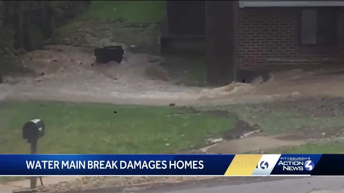 Water main break damages homes in Ross Township