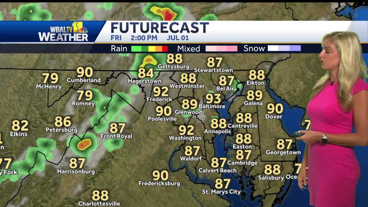 Normal hot and humid summer day for Maryland, temps in high 80's