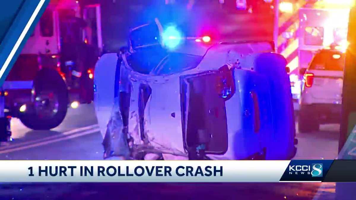 Rescuers save driver trapped in car after rollover crash