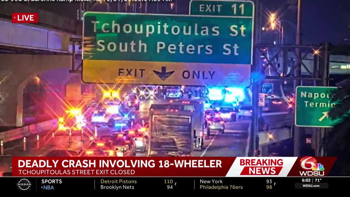 New Orleans traffic jam on US 90B west following deadly accident