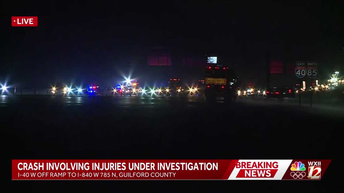 Police: I-40 off ramp to I-840 closed in Guilford County due to a crash