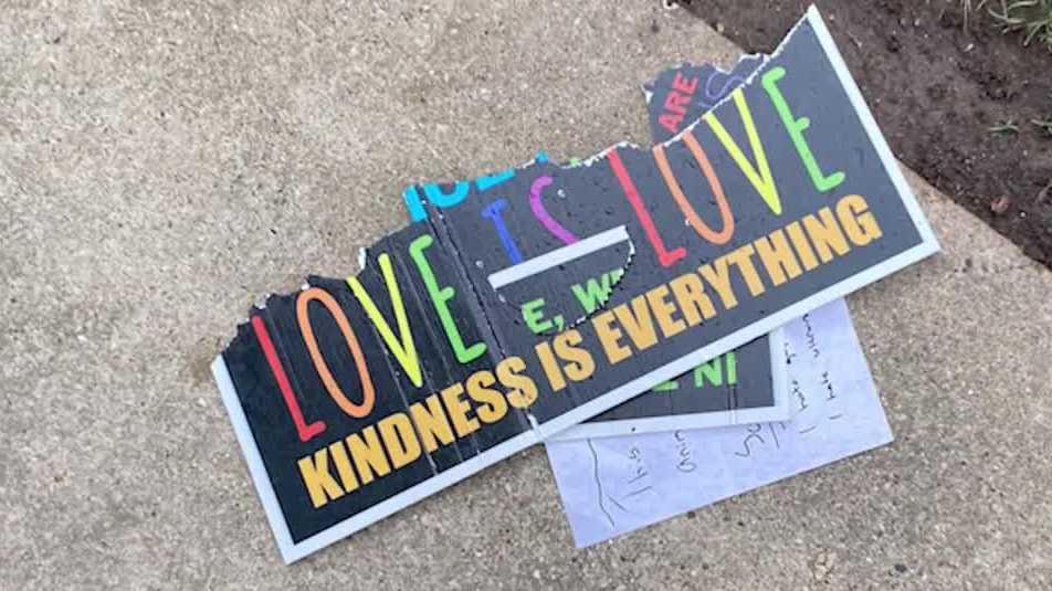 'Love is Love' yard sign ripped up in Pewaukee, hate letter found with it - Vimarsana News
