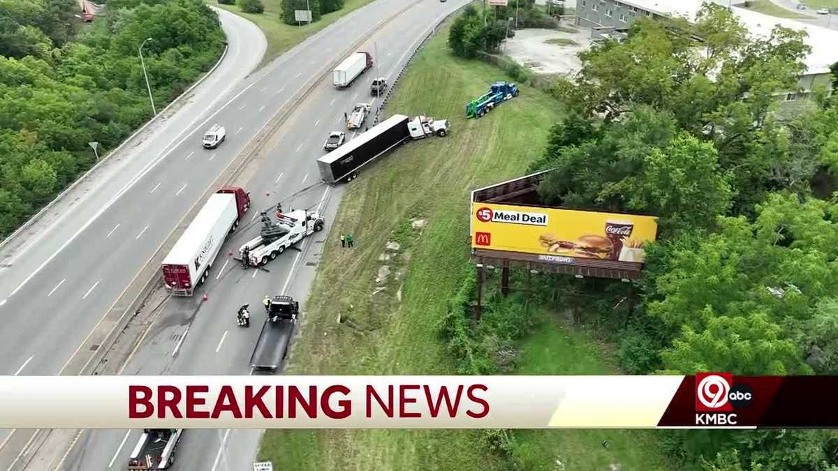 Kansas City traffic: Semi crash backs up EB I-70 at Van Brunt