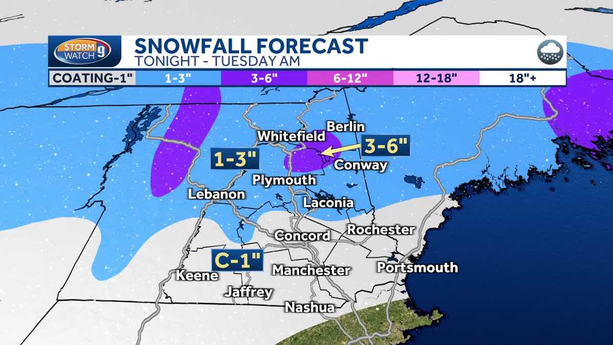 New Hampshire forecast video: Frigid start before light snow moves in