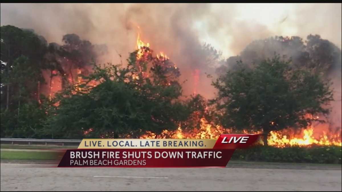 Crews battle large brush fire in Palm Beach Gardens