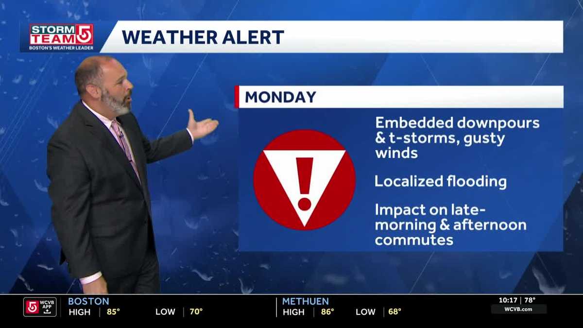  Monday downpours before heat builds