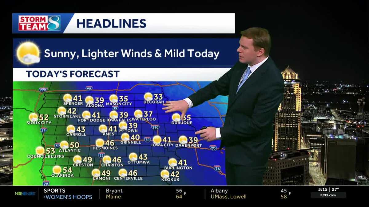 Iowa weather: Staying mild for Sunday, record warmth possible Monday