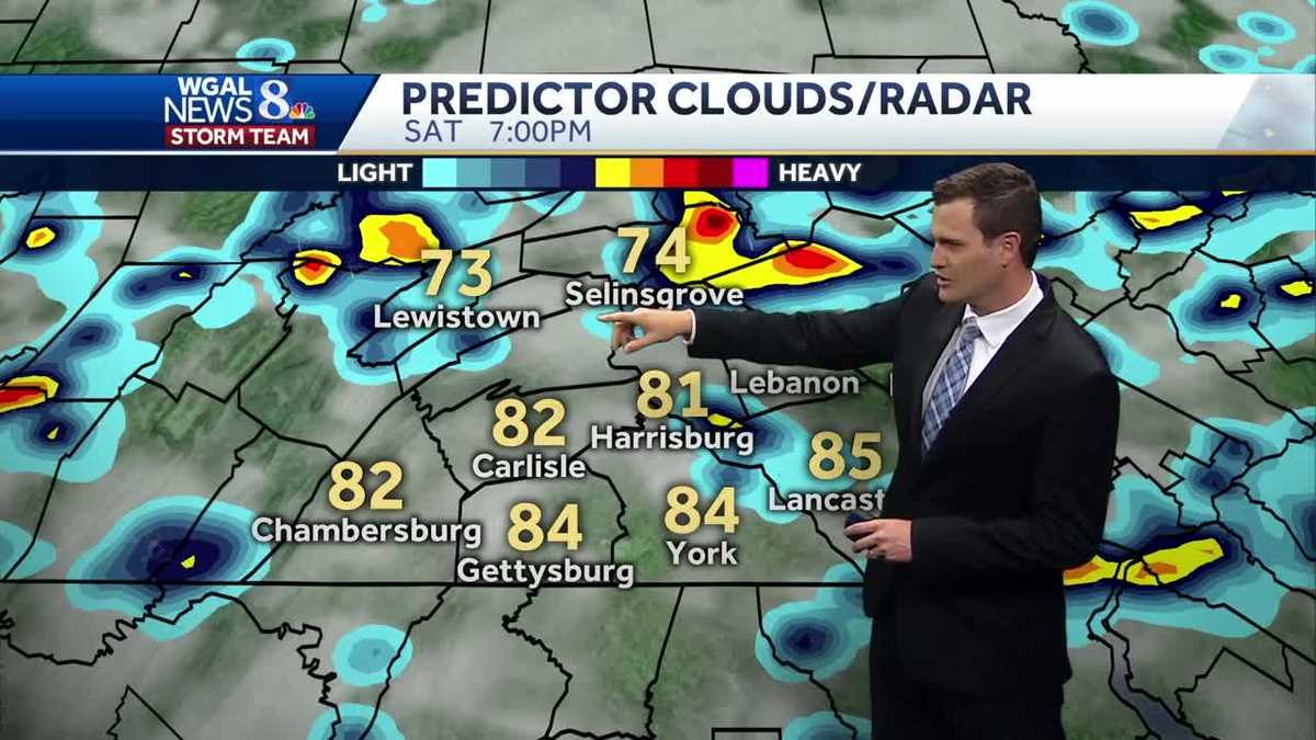 Hot and humid with scattered storms today