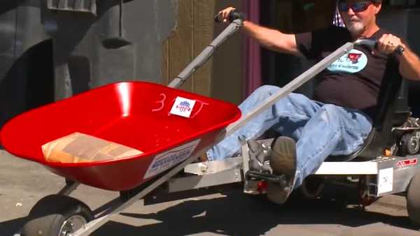 des moines man breaks guinness world record for fastest wheelbarrow