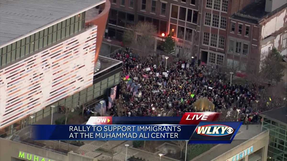 Rally to support immigrants underway at Muhammad Ali Center