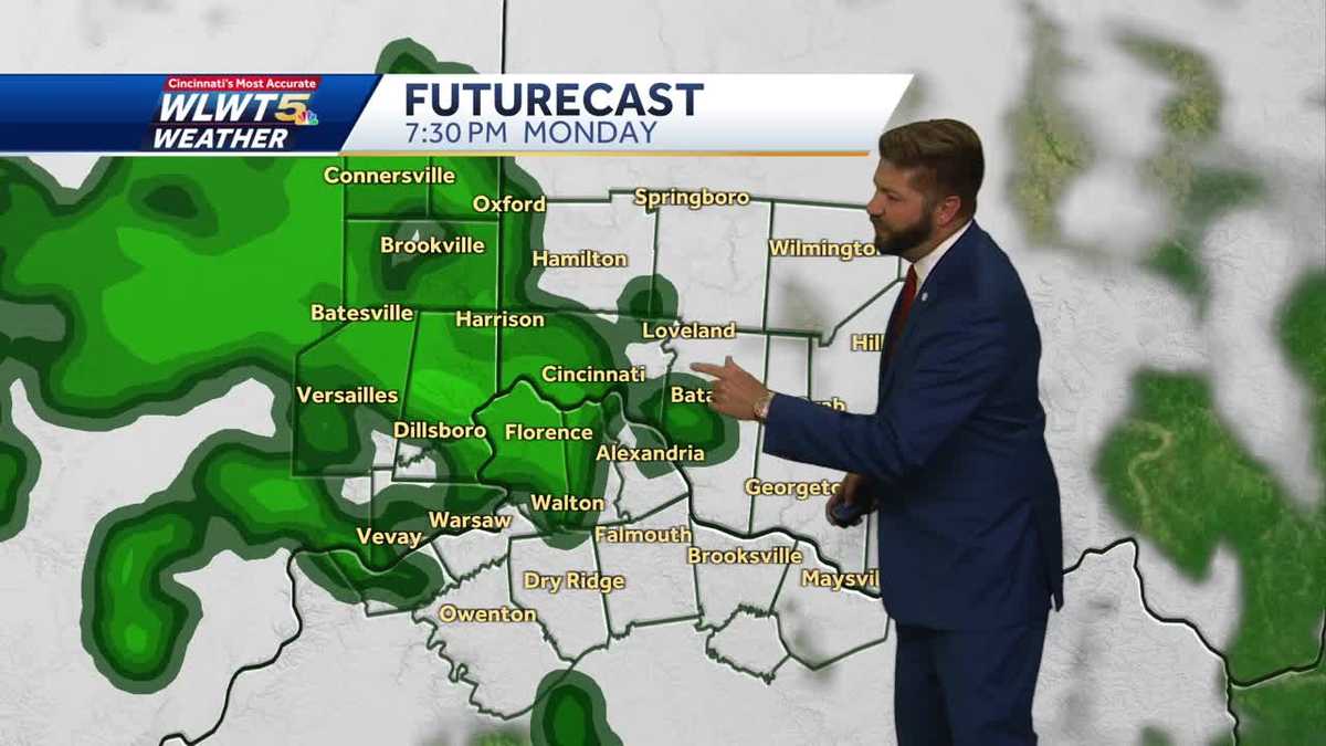 Tracking scattered rain Monday night
