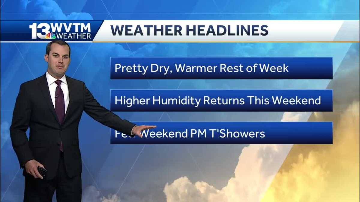 Dry weather continues through the end of the week