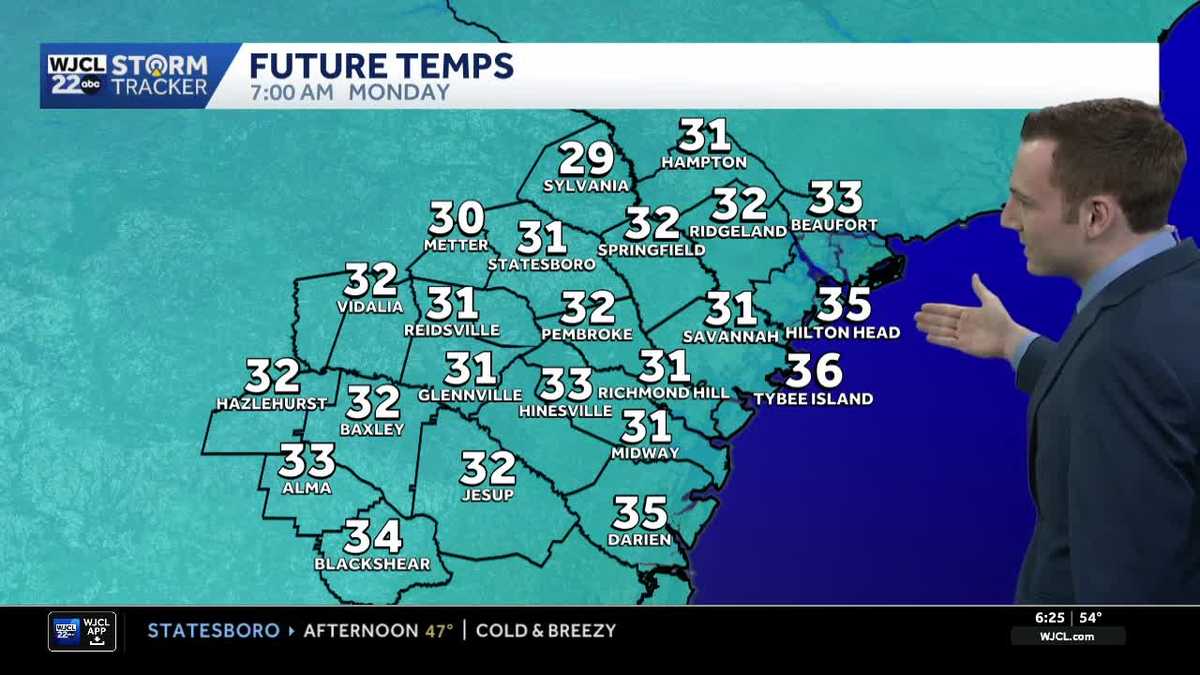 Freezing start to the work week for Southeast Georgia and the Lowcountry
