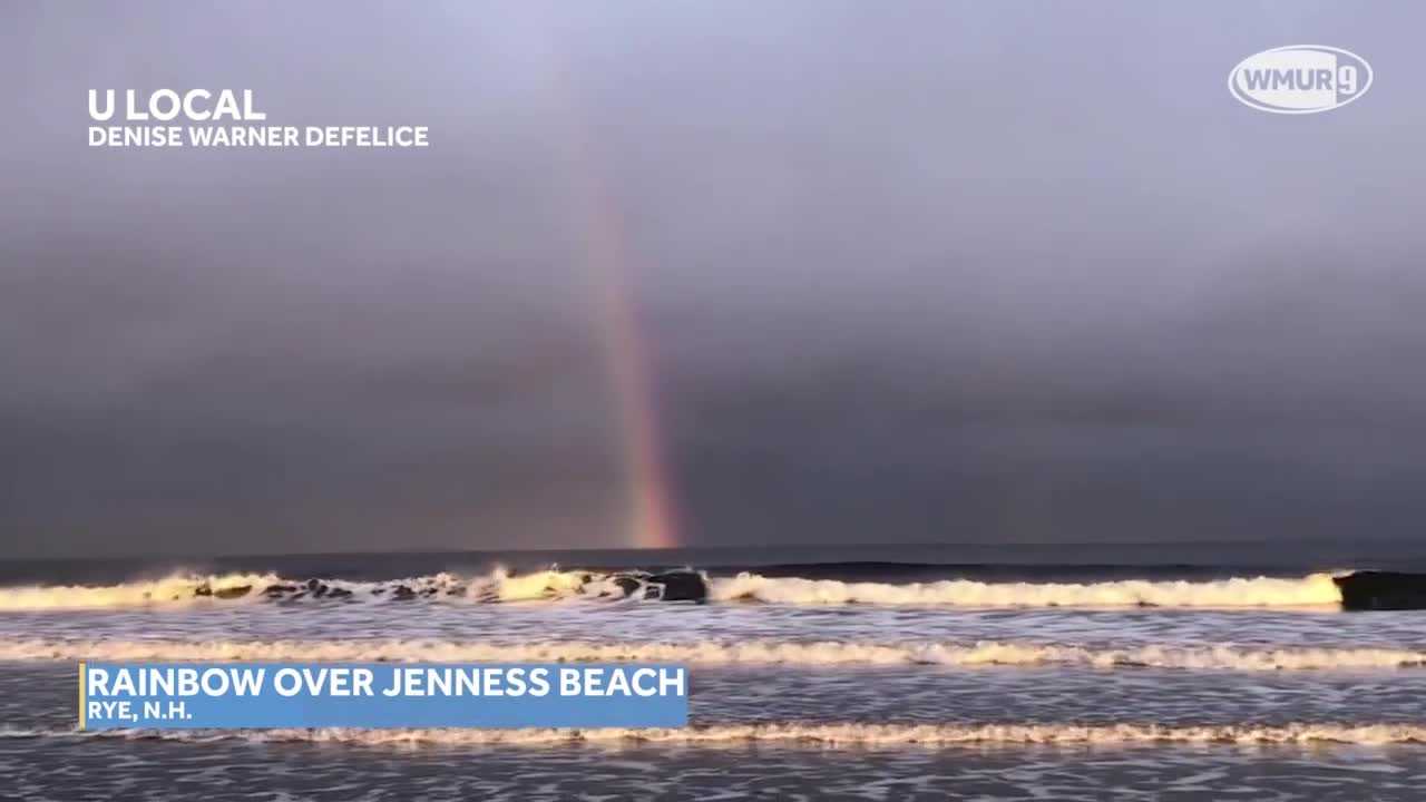 Rainbow Appears Over Jenness Beach In Rye, NH