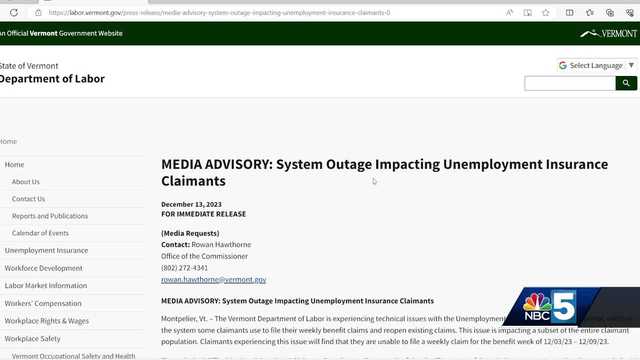 Vermont Department of Labor working to address continued glitches with claims portal - Vimarsana News