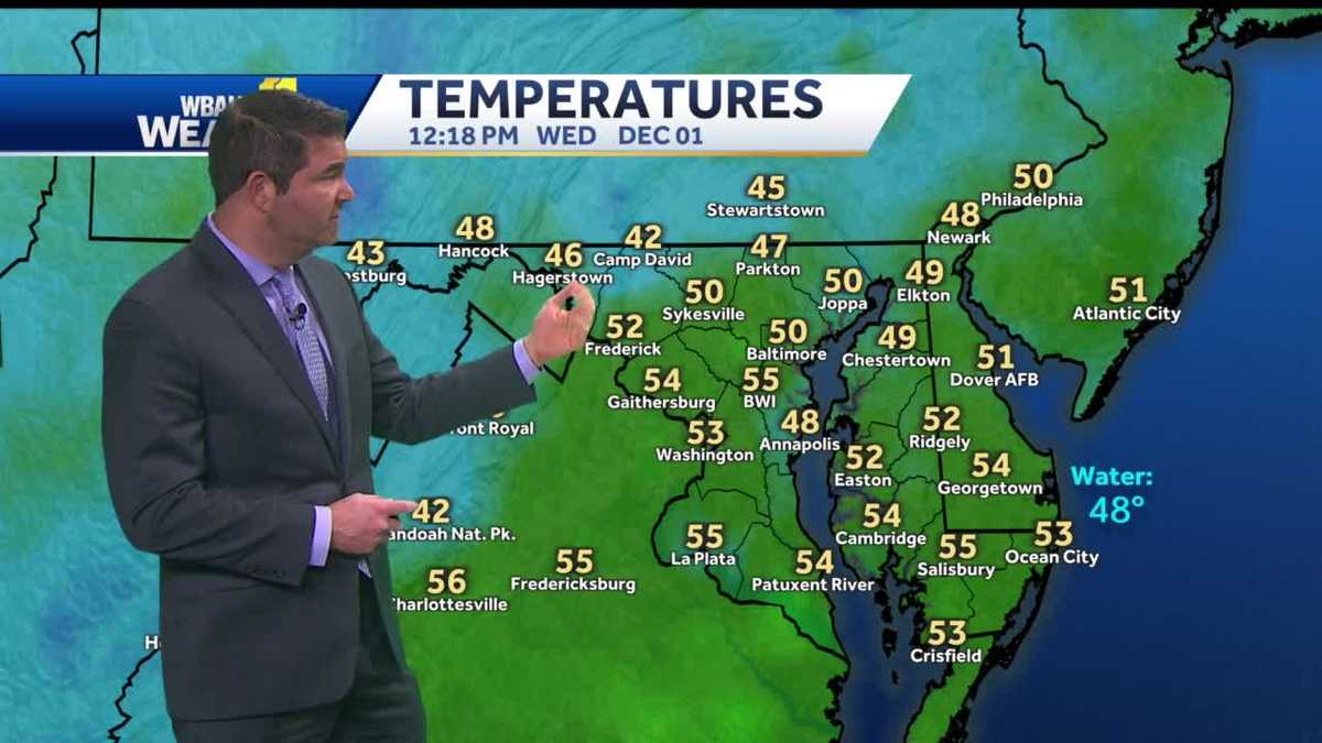 Low 50s, partly cloudy Wednesday afternoon