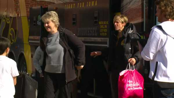 watch: iowa women arrive back in iowa city after ncaa tournament