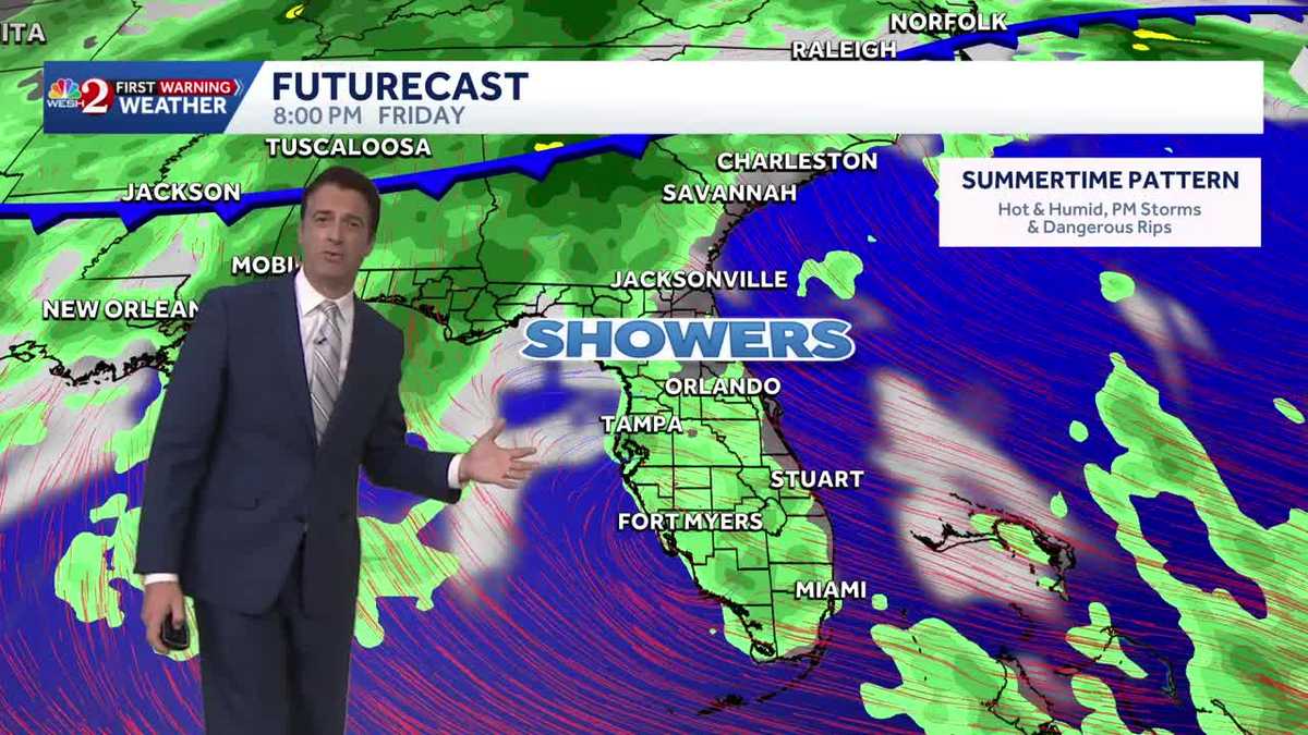 Summertime pattern with cooling afternoon showers and storms. 5.20.26