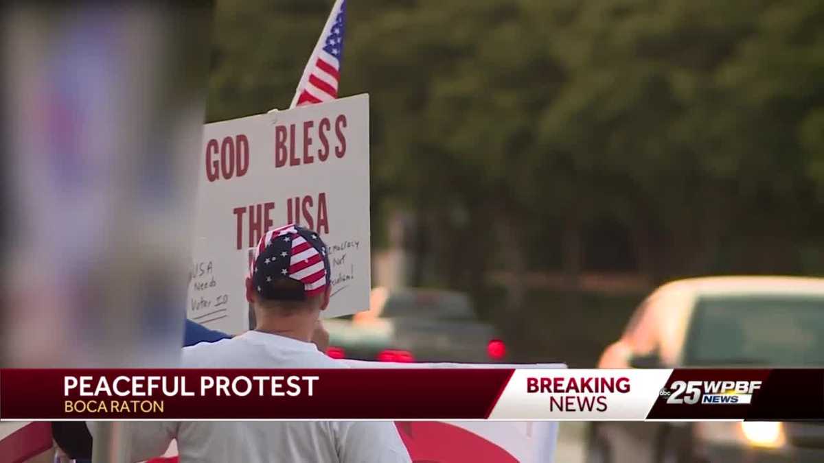 Local protesters gather in support of President Trump