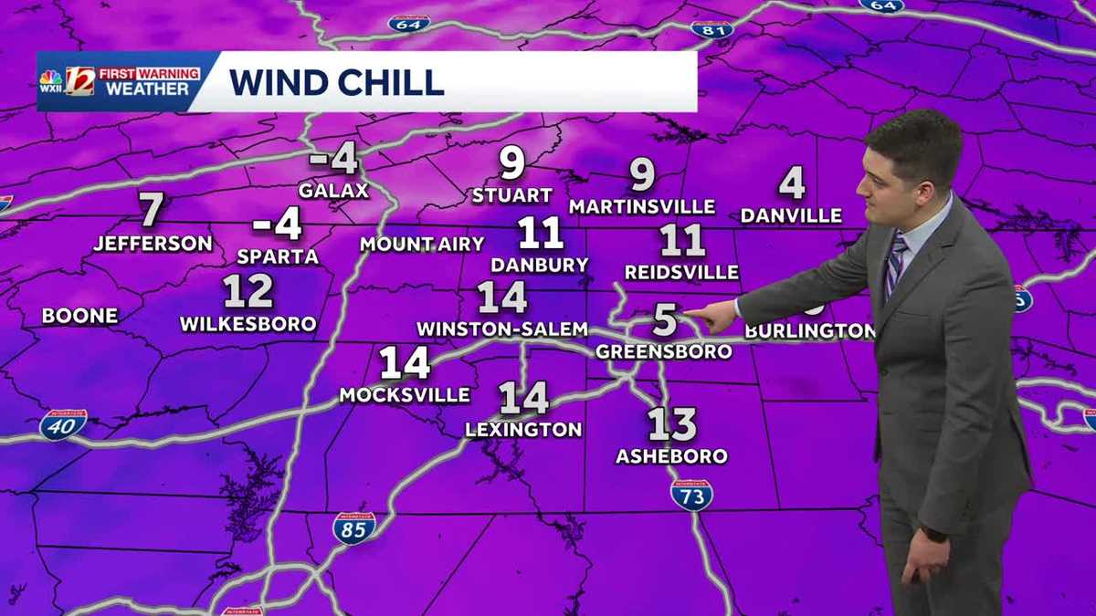 Milder highs in the 50s returning to North Carolina and Virginia this week | Late week rain chance