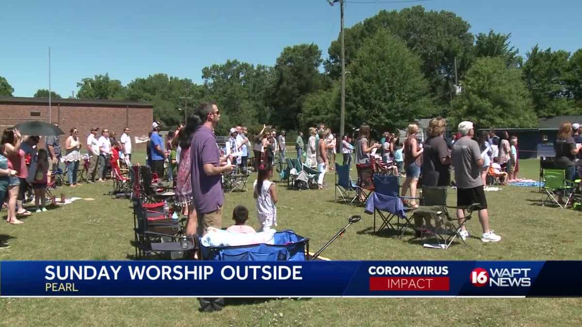 Pearl church holds service on football field - WAPT Jackson