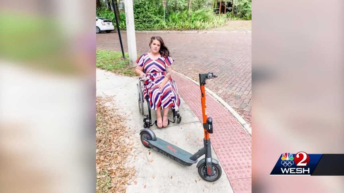 Scooters left behind on downtown Orlando sidewalks obstacles for
