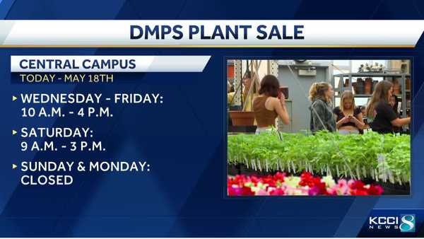 annual central campus plant sale runs through may 18 in des moines