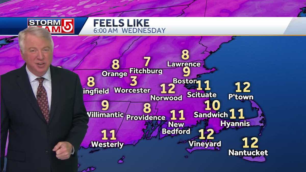Video: Single-digit wind chills in parts of Mas. on Wednesday