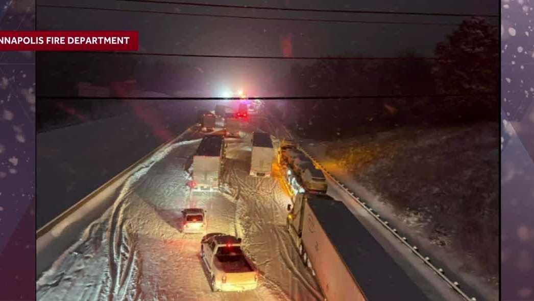 National Guard works to clear 100 - car pileup in North Carolina