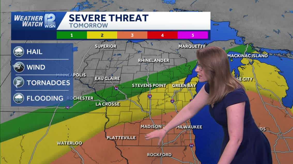 Rounds of severe storms possible in SE Wisconsin today and Thursday