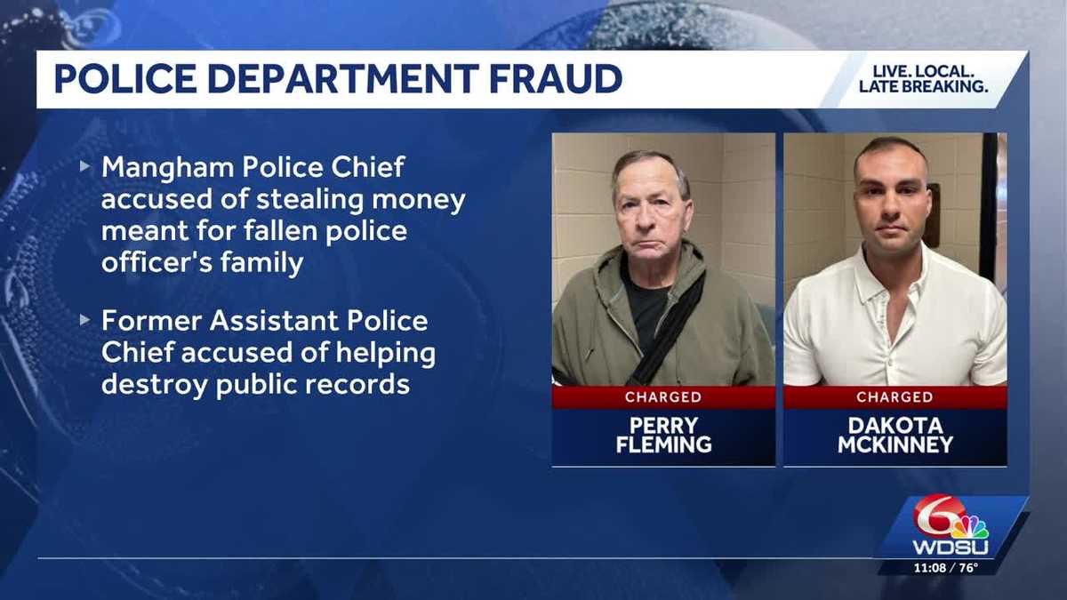 North Louisiana police chief and former assistant chief accused of stealing money meant for fallen officer's family