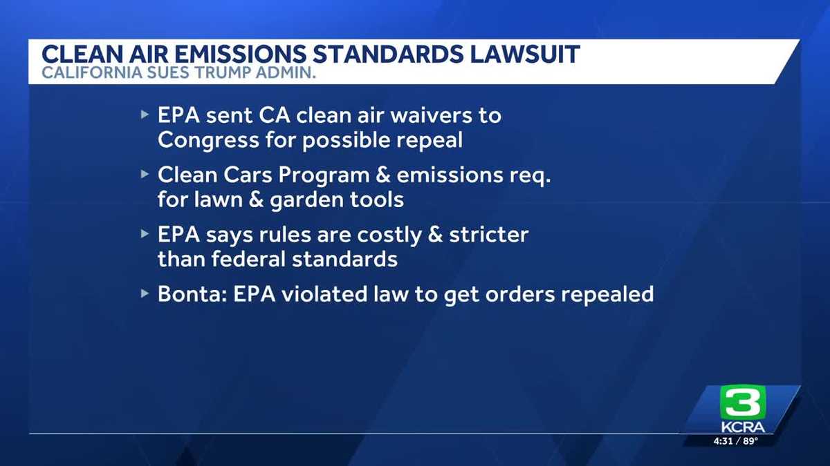 California sues Trump administration for sending clean air waivers to Congress