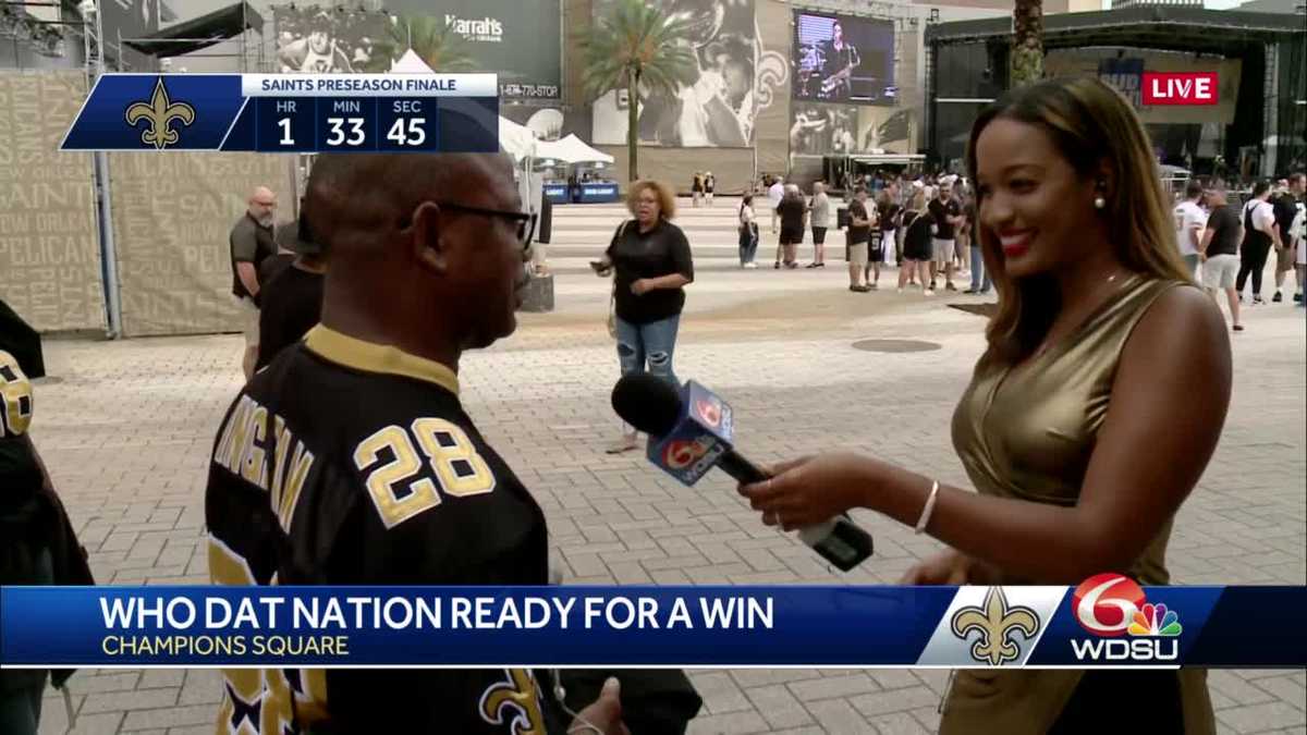 Saints fans filled Champions Square ahead of game against Chargers