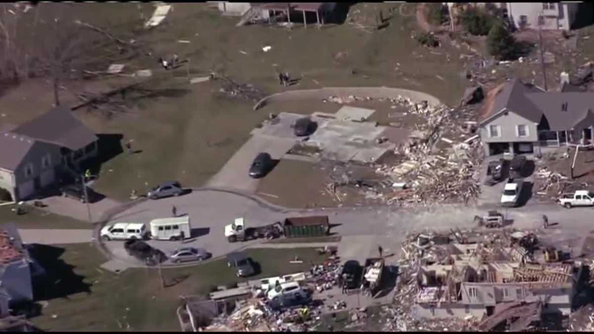 See the Oak Grove tornado damage from the air