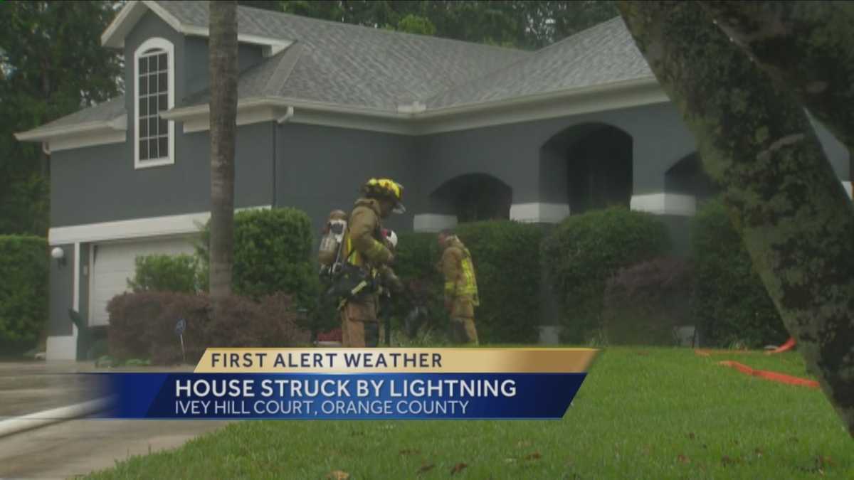 House struck by lightning catches fire, officials say
