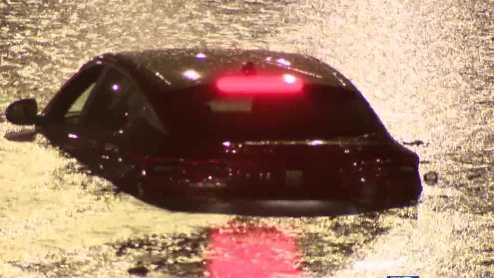 Flash flooding traps drivers on Milwaukee freeway near Brewers stadium