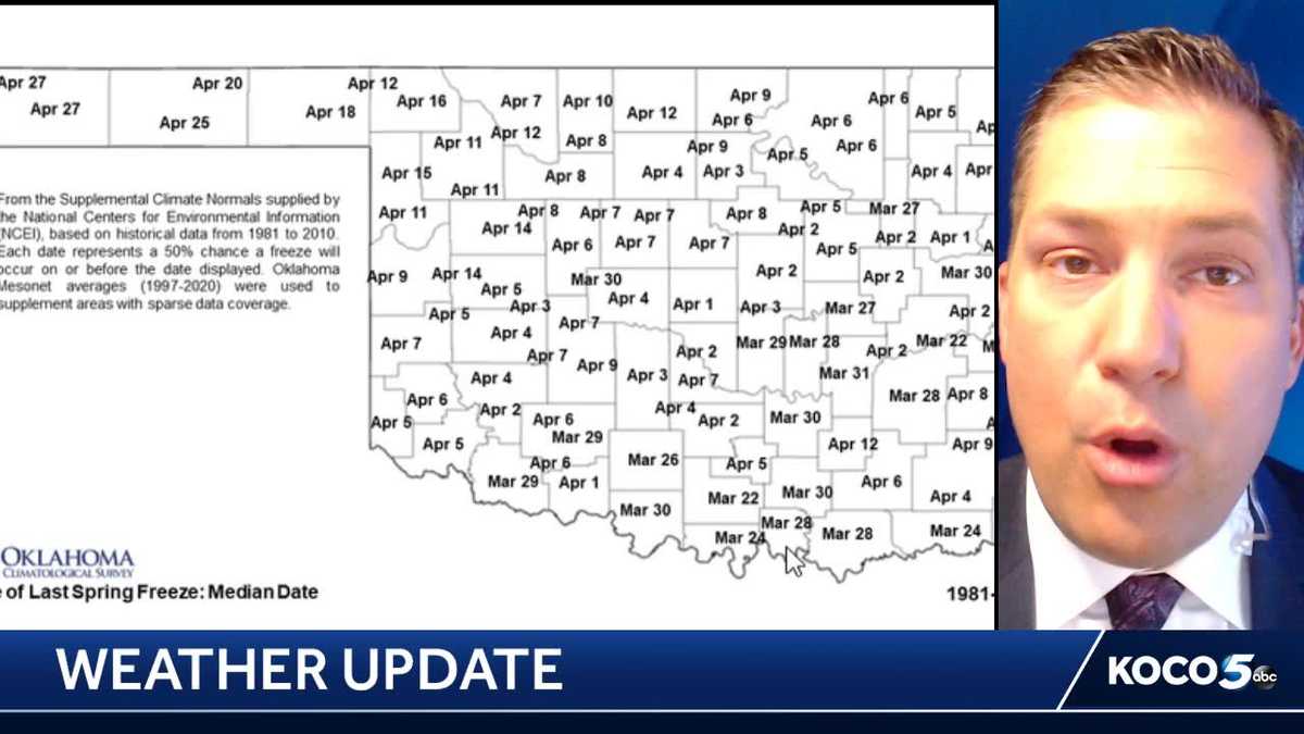 Oklahoma When is our average last freeze?