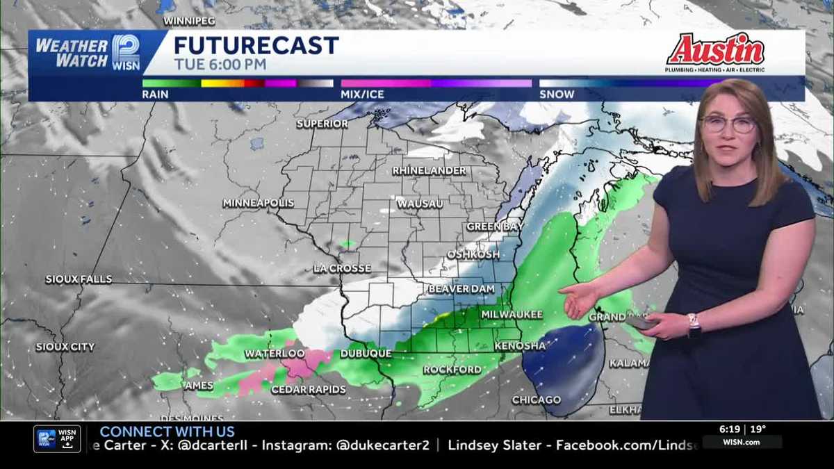 Wintry mix and snow possible Tuesday in SE Wisconsin