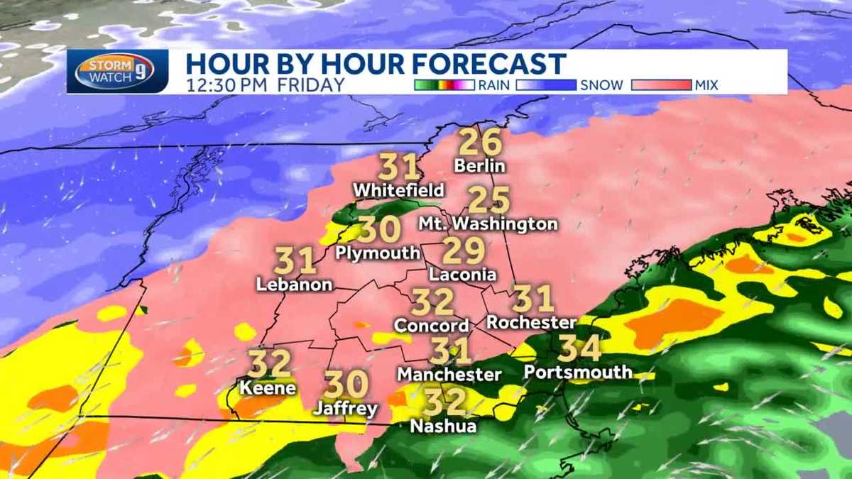Timeline: Wintry mix moves through New Hampshire