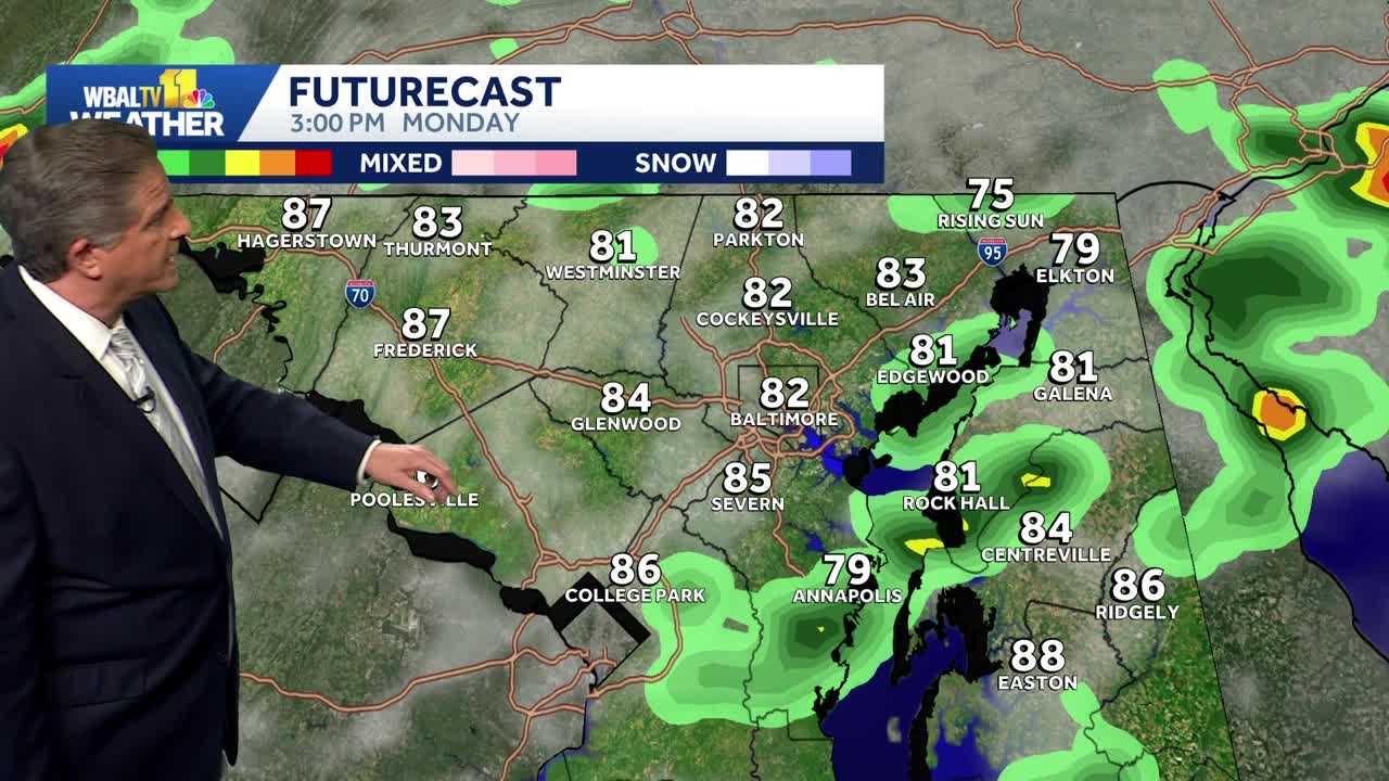 Active weather will continue this week in Maryland