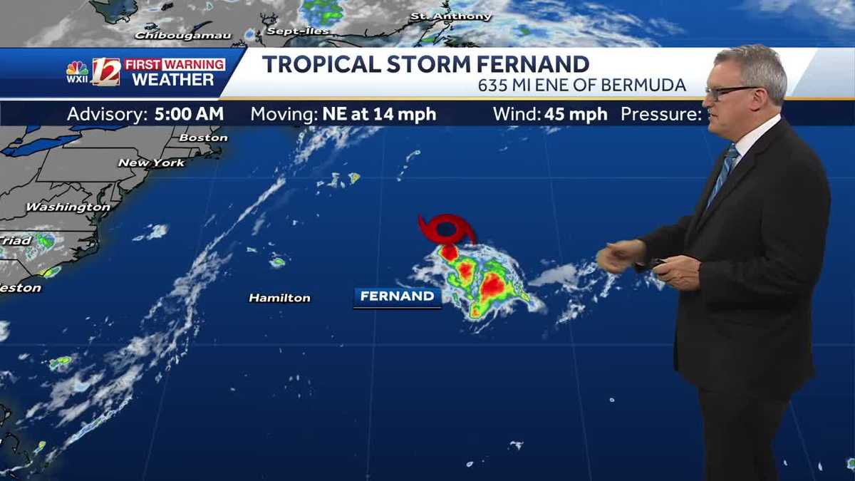 Tropical Storm Fernand moves over cooler water, beach forecast and tropical outlook