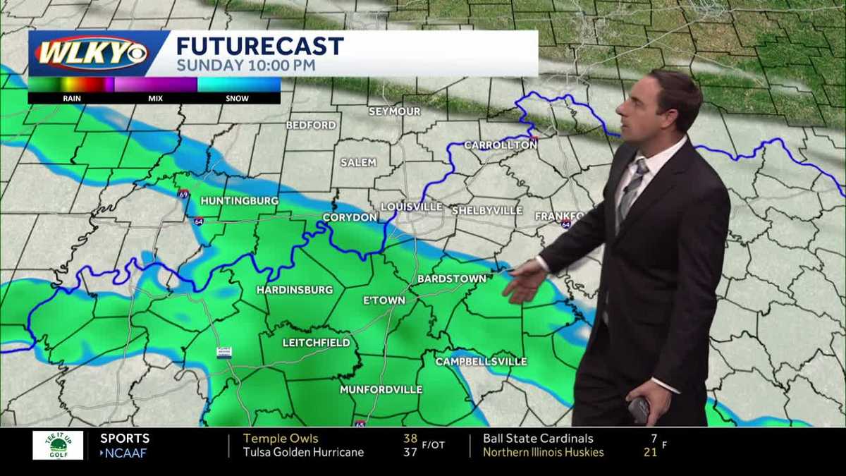 Cloudy with a few showers Sunday