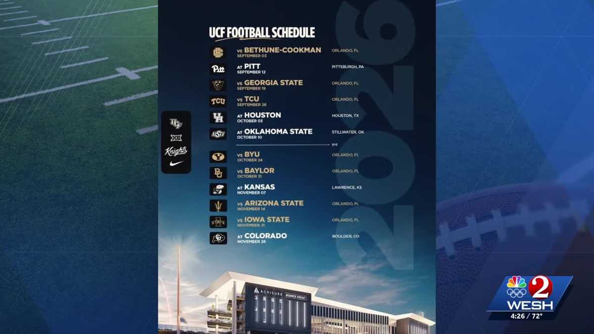University of Central Florida Fall 2026 football schedule released