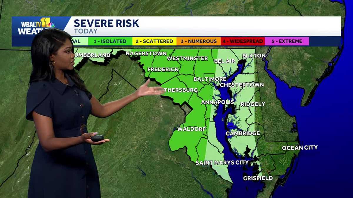 Tracking isolated showers and storms across parts of Maryland today