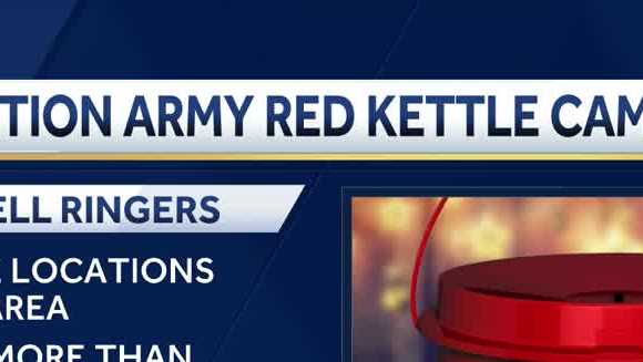 The Salvation Army's red kettle bells ring outside Kroger this holiday  season