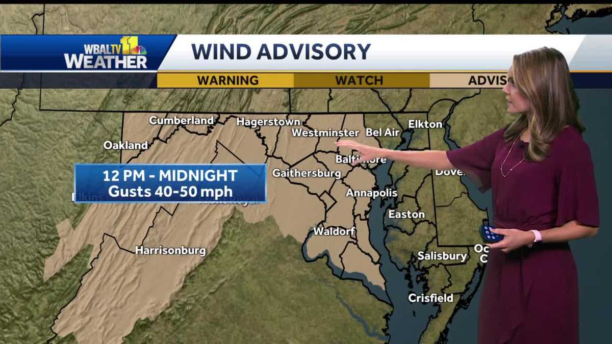 Wind Advisory west of Chesapeake Bay Tuesday